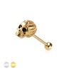 316L SURGICAL STEEL SKULL HEAD TONGUE BARBELL